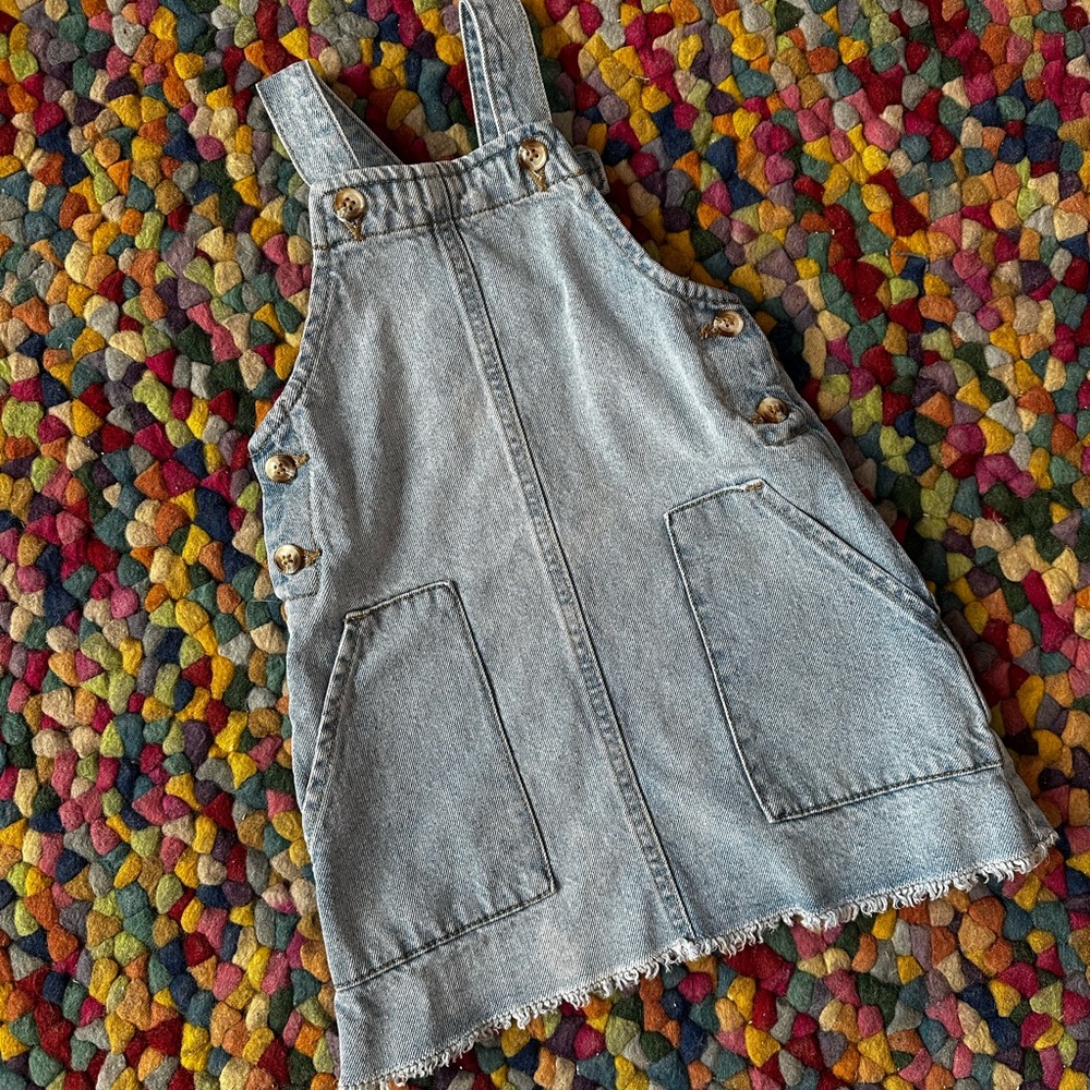 Girl's Denim Overall Dress